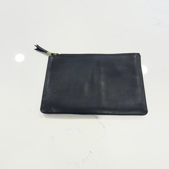 Madewell The Pouch Clutch Black Leather with Credit Cards pockets - Picture 3 of 8